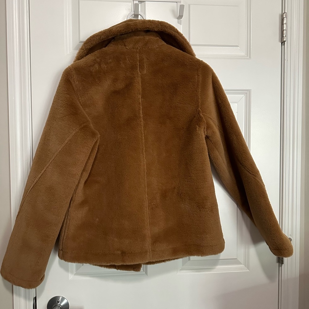 Avec Les Filles Brown Faux Fur Blazer Coat - Picture 5 of 5